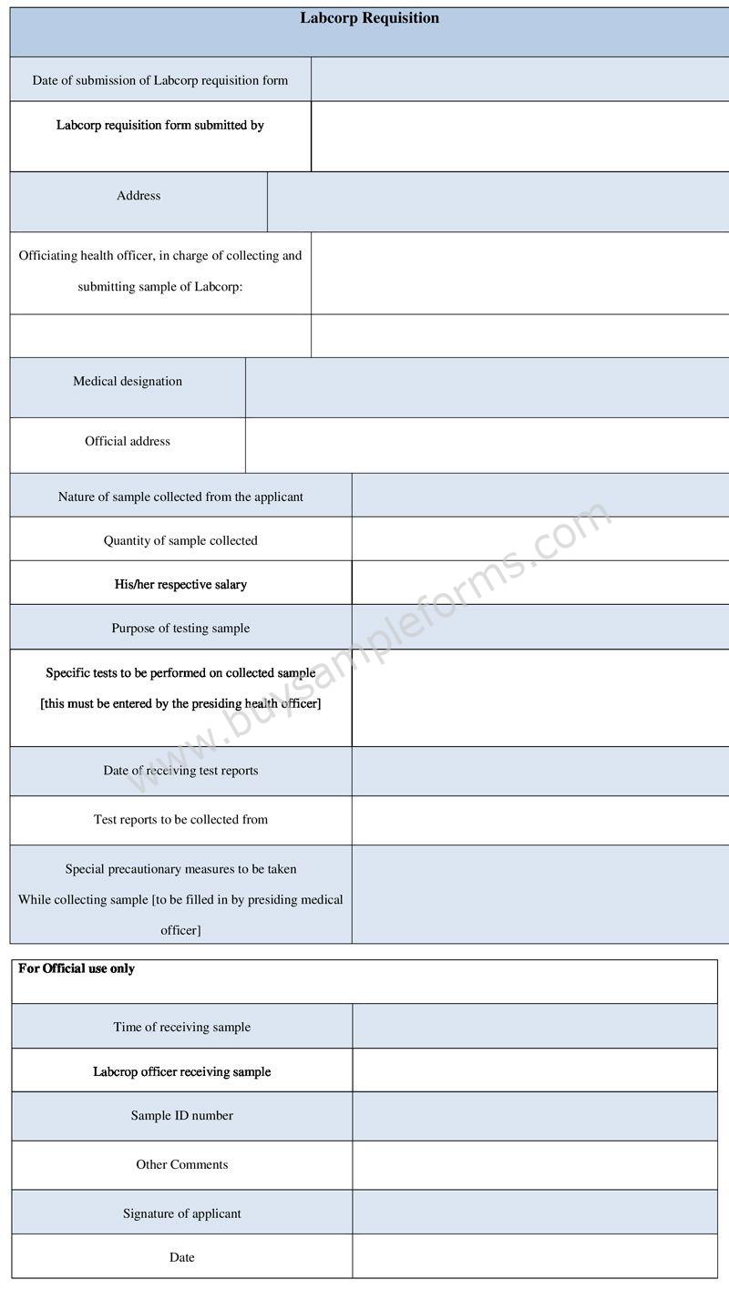 Labcorp Requisition Form Template in Word Format