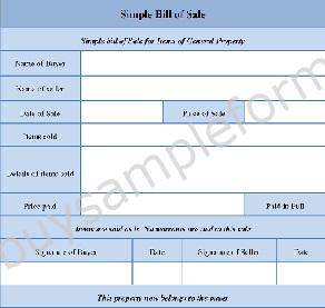 Bill of Sale forms