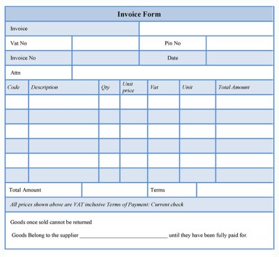 Sample Invoice Form