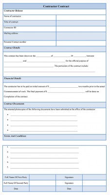 Contractor Contract Form | Agreement Forms | Buy Sample Forms Online