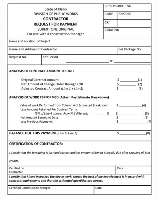 Contractor Payment Request Form