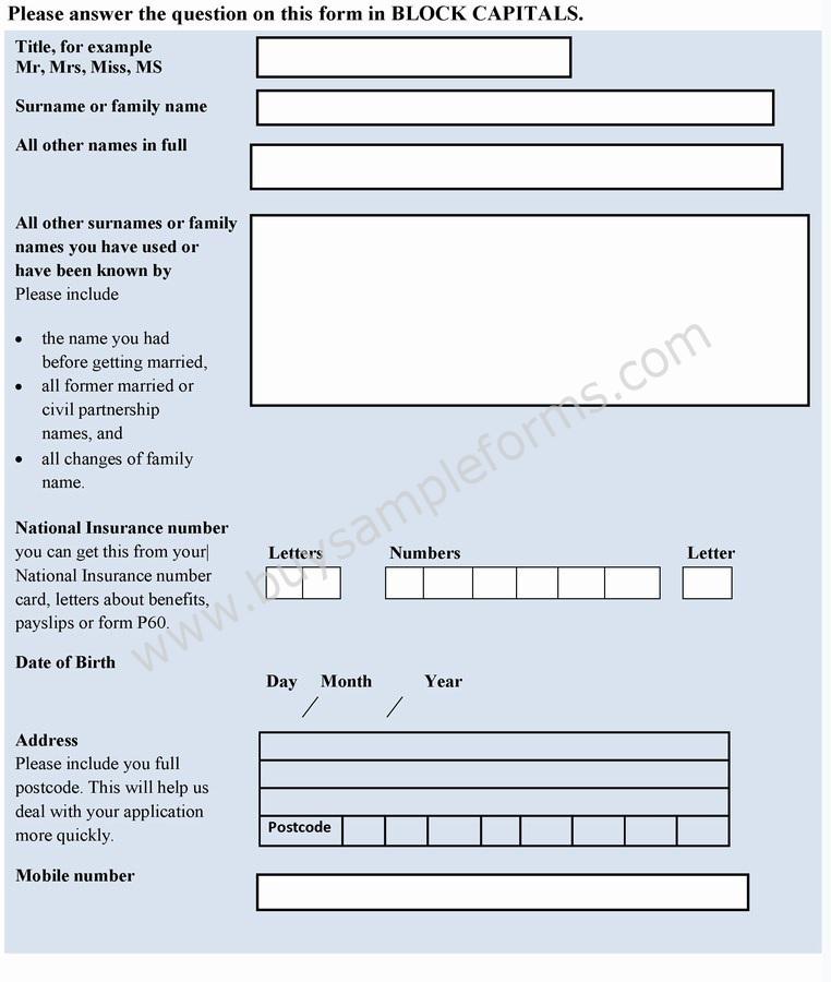 Credit Application Forms