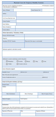 Disability Extension Form sample