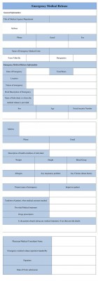 Emergency Medical Release Form