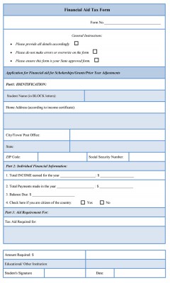 Financial Aid Tax Form