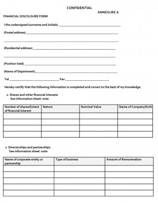 Financial Disclosure Form