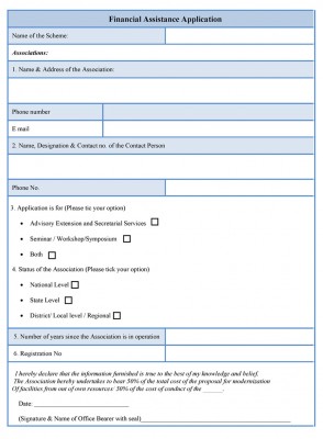 Financial Assistance Application Form