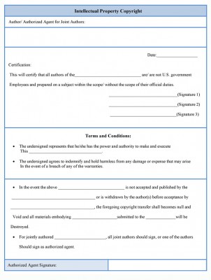 Intellectual Property Copyright Form