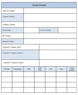 Invoice Template Form