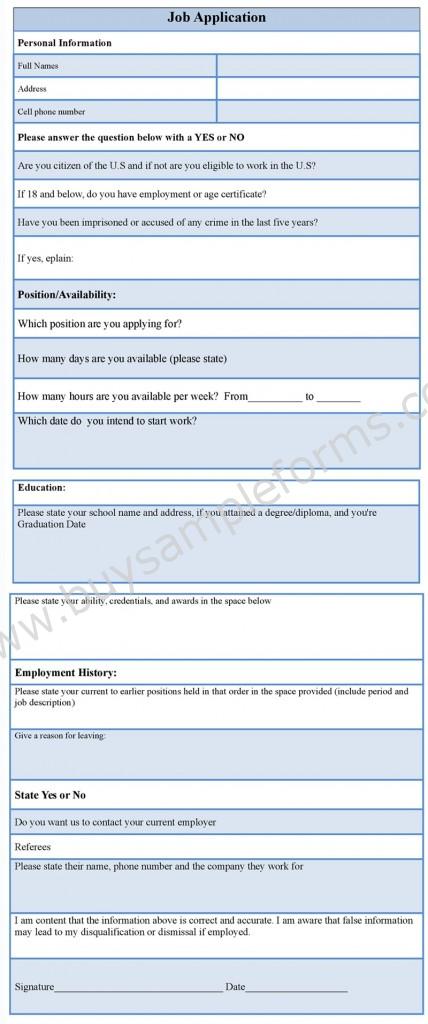 application forms archives sample forms