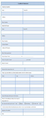 Landlord Statement form Template