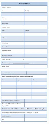 Landlord Statement form Template