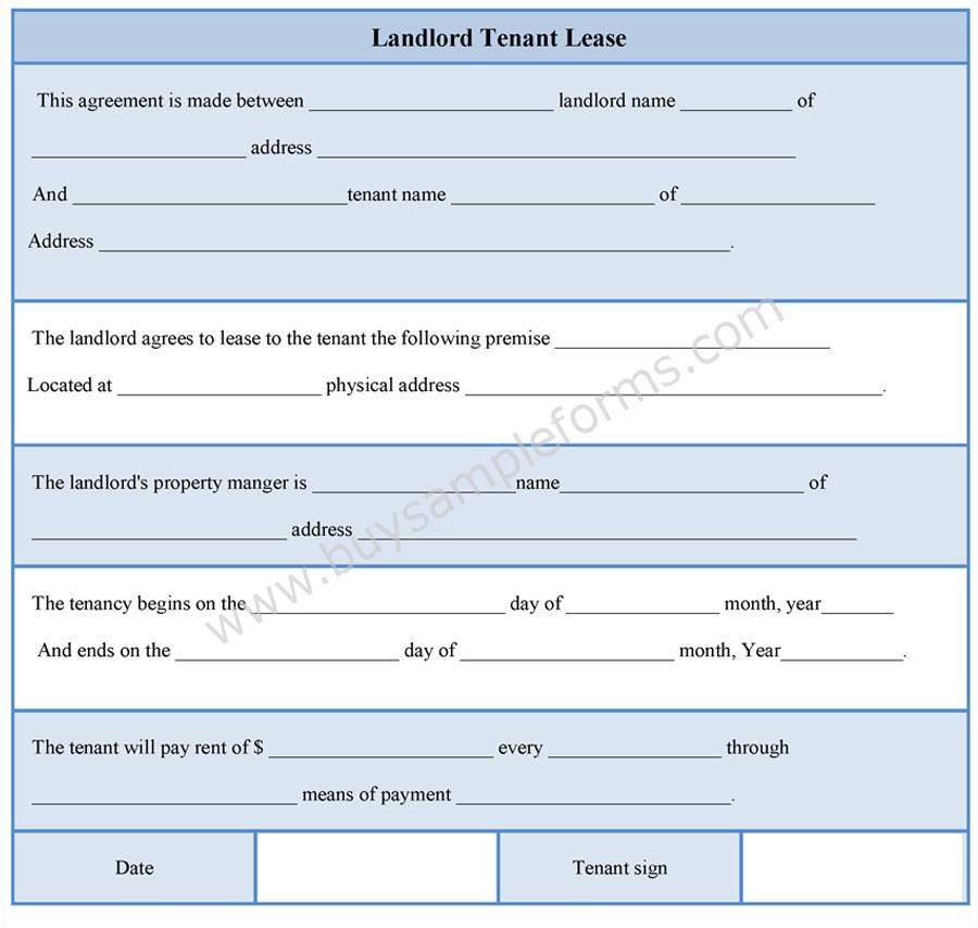 Landlord Tenant Lease Template