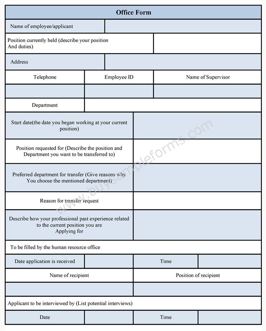 Office Form Template