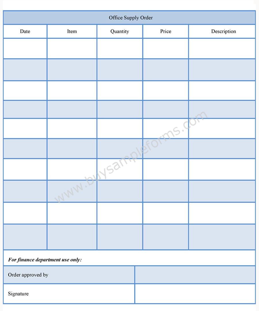 Office Supply Order Form