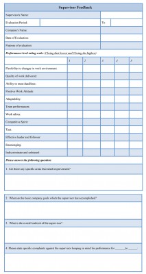 Supervisor Feedback Form Template