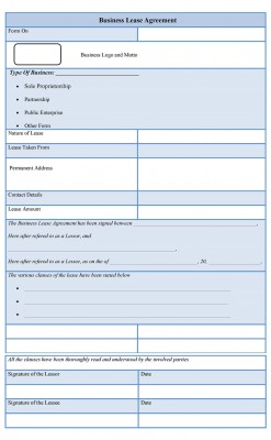 Business Lease Agreement Form