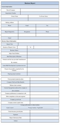 Business Report Form