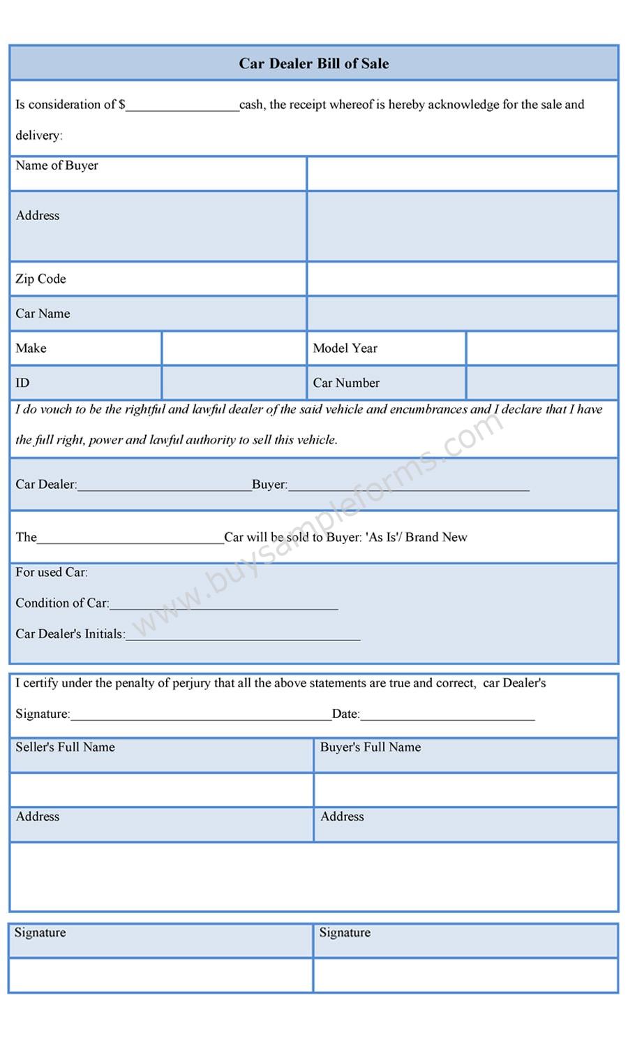 Dealer Application Form Template from www.buysampleforms.com