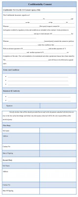 confidentiality consent form template