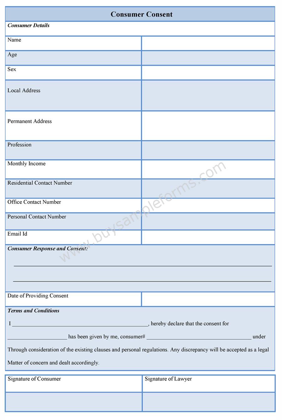 Consumer Consent Form sample