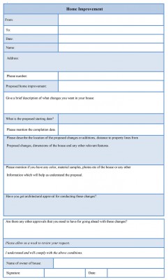 Home Improvement Form