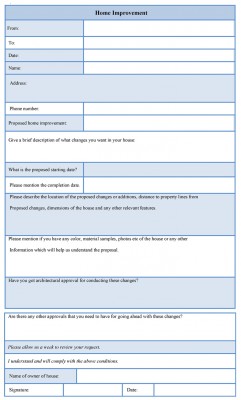 Home Improvement Form