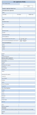 Printable Job Application Forms Online