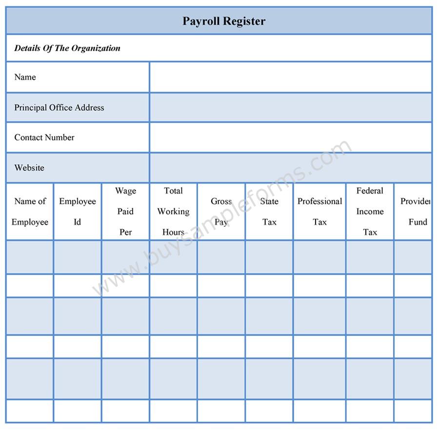 Payroll Register Forms