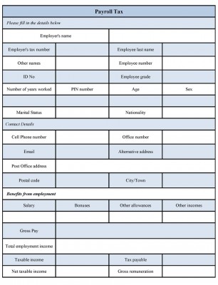 Payroll Tax Form
