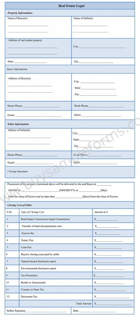 Real Estate Legal Form - Sample Forms
