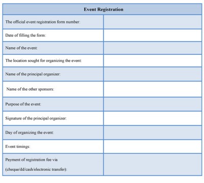 event registration form sample