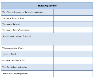 Hotel Registration Form