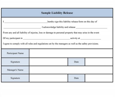 Sample Liability Release Template