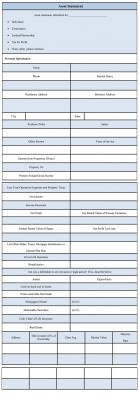 Assets Statement Form Format