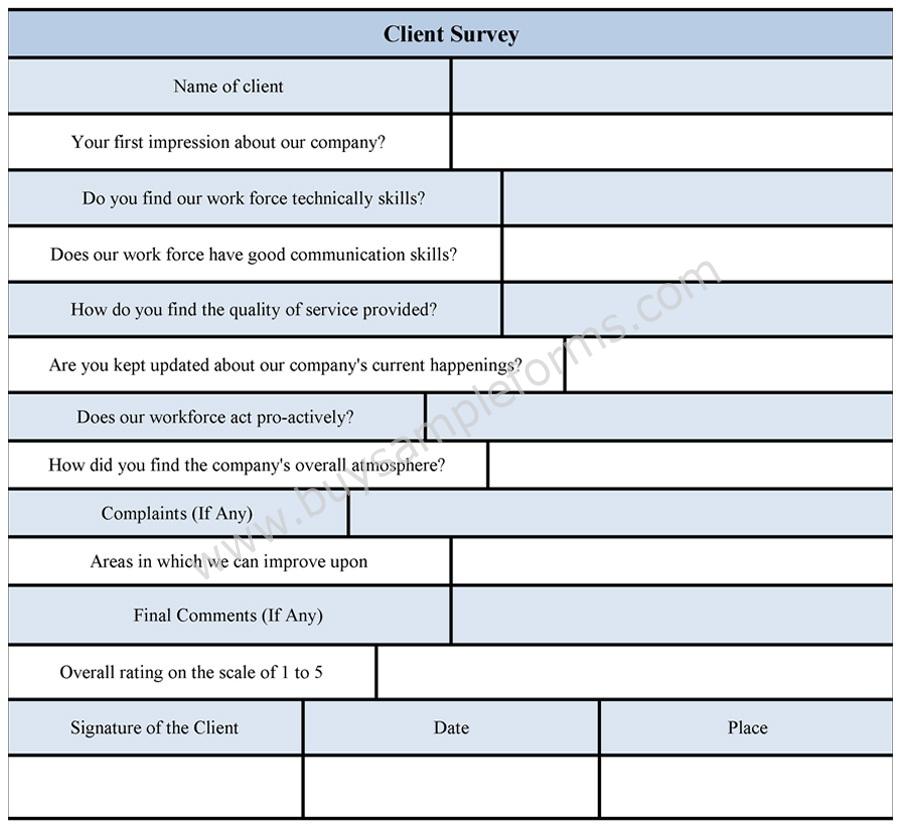 client survey form template