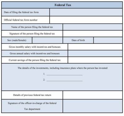Example Federal Tax Form