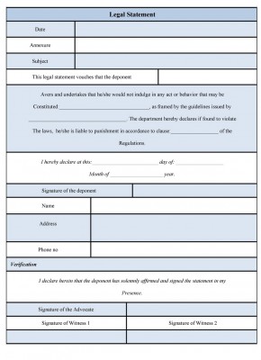 Legal Statement Form template
