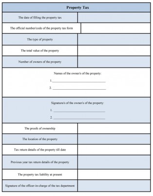 Property Tax Form sample