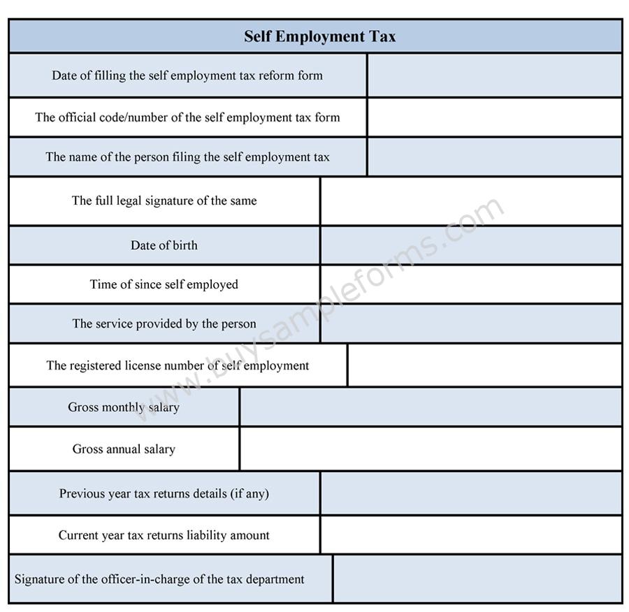 Self Employment Tax Form