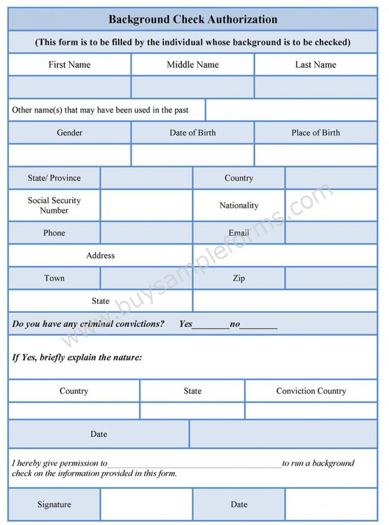 Background Check Authorization Form