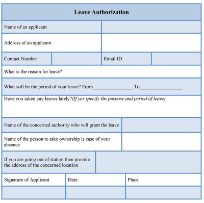 Leave Authorization Form