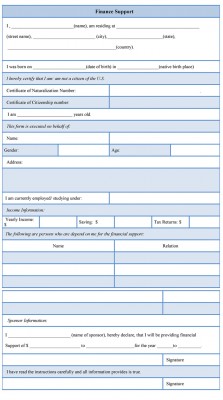 Financial Support Form
