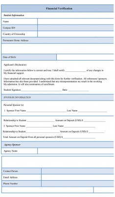 Financial Verification Form