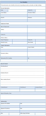 Free Disability Forms