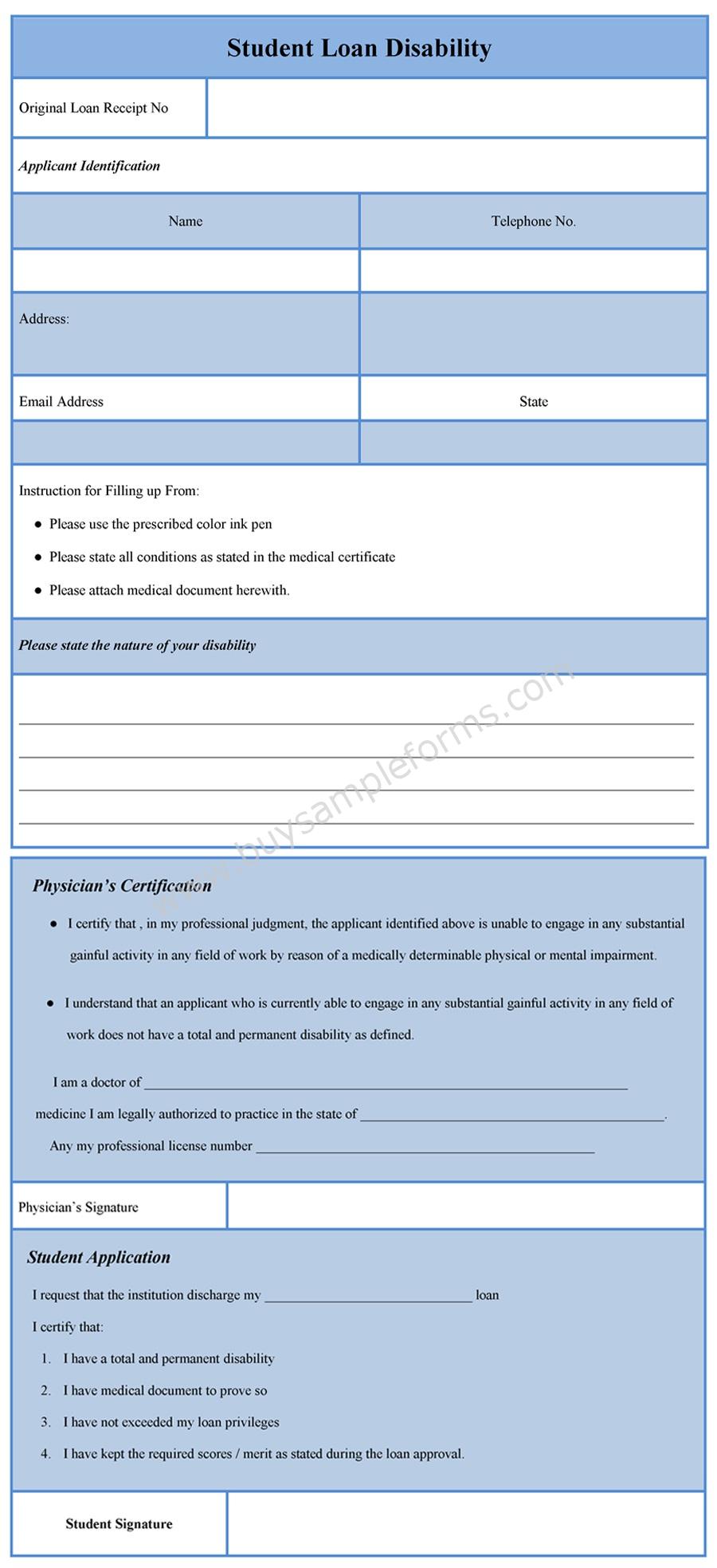 Student Loan Disability Form