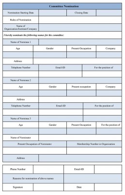 committee nomination form template