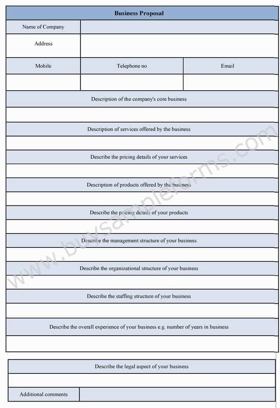 business proposal Format template