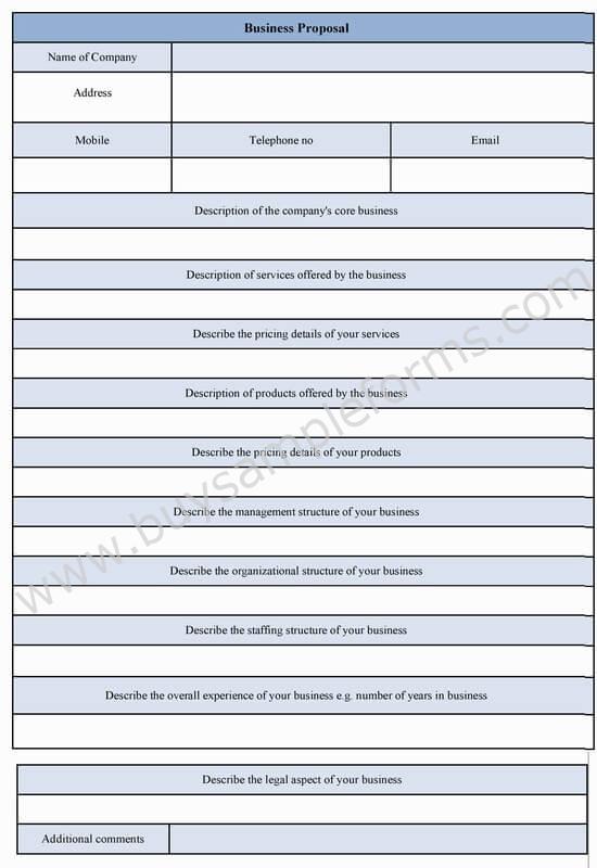 business proposal Format template