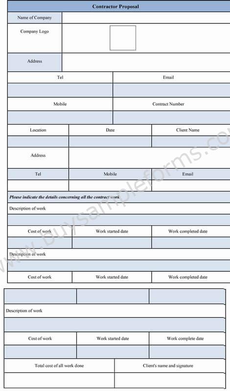 Contractor Proposal Template